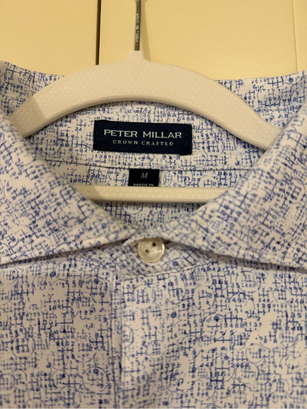 Peter Millar Crown Crafted Light Blue Polo with Navy Logo - Picture 3 of 3
